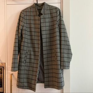 🧥Suzy Shier Grey/Black Checkered Wool Spring Coat🧥